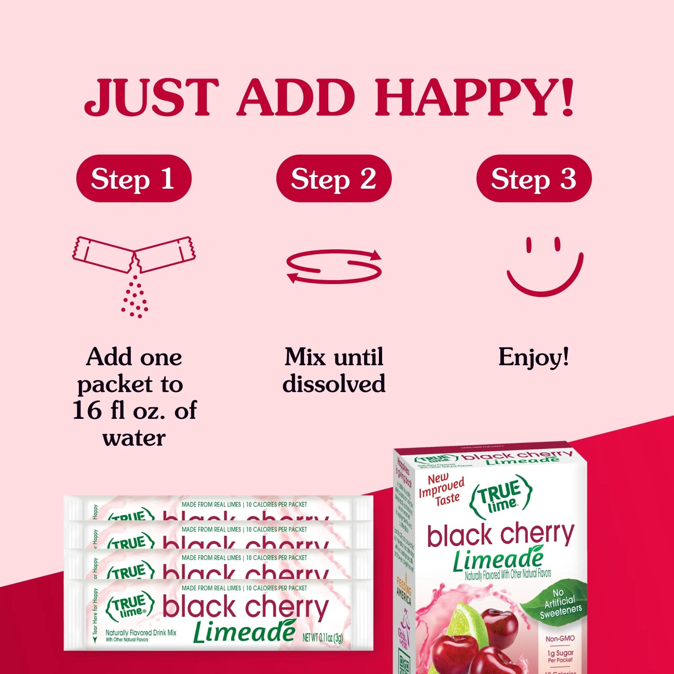 Flavor profile blends lime and cherry for a refreshing sip.