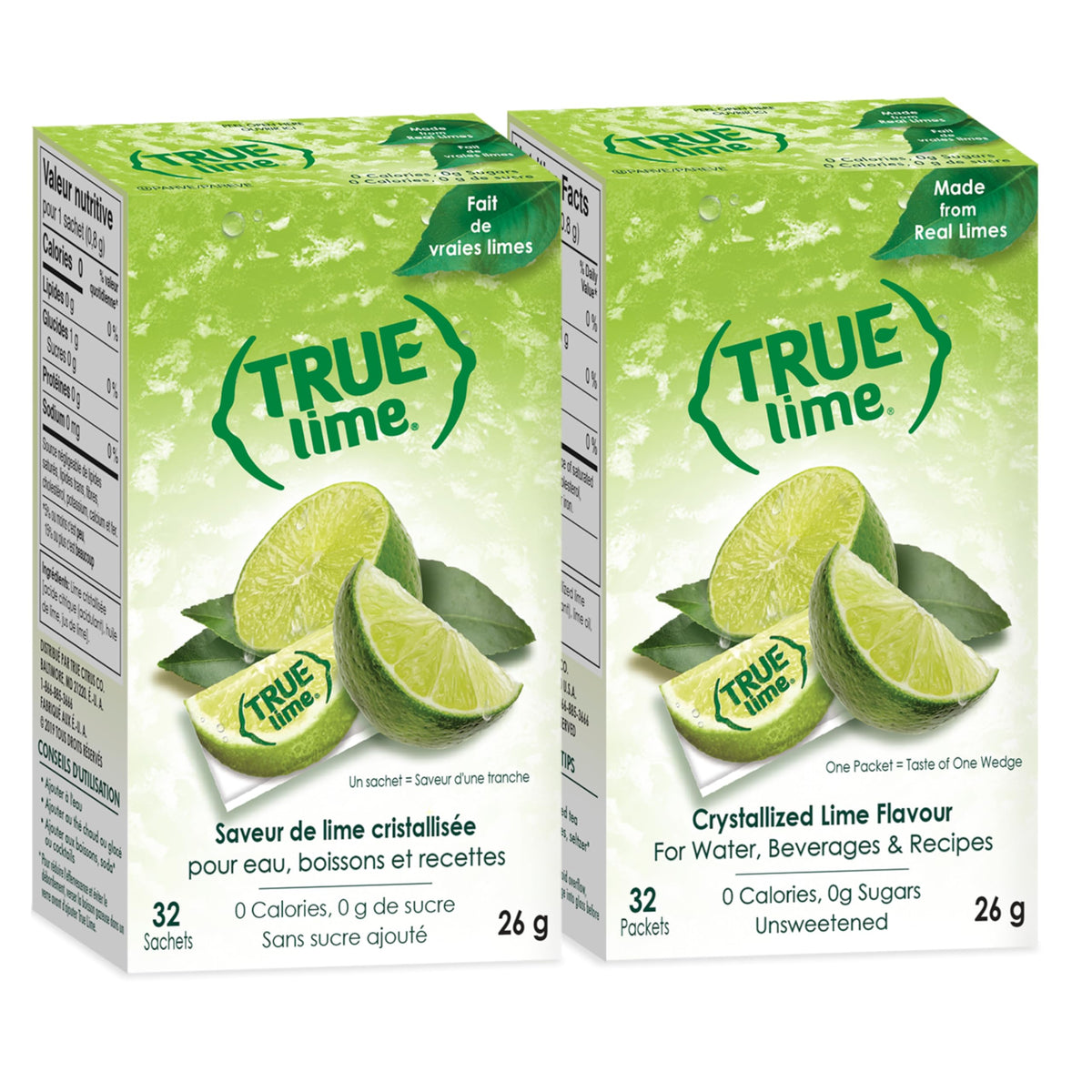 True Lime crystallized lime packets in boxes provide portable citrus flavor.