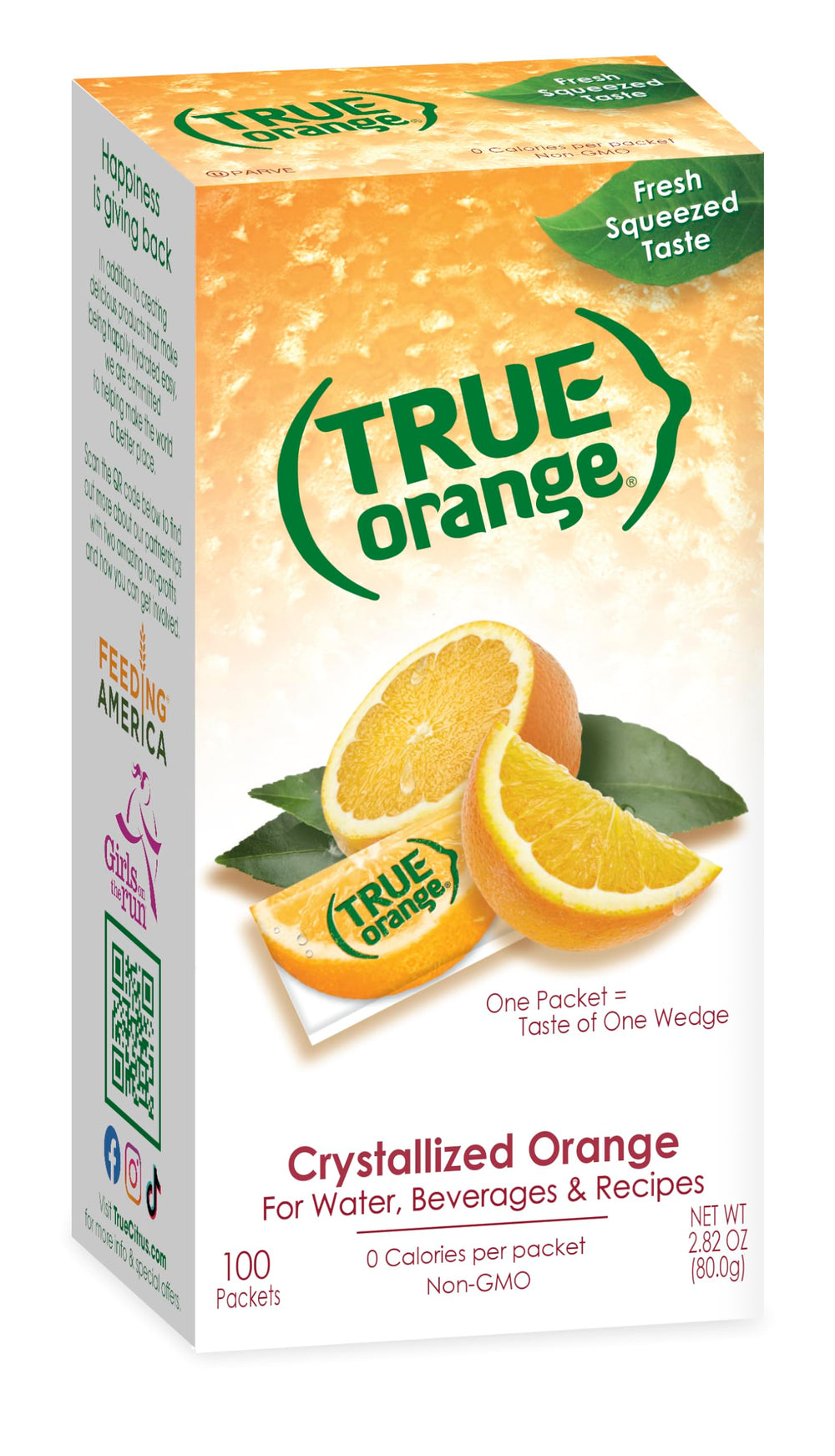 True Orange 100ct bulk dispenser packets for easy hydration at home