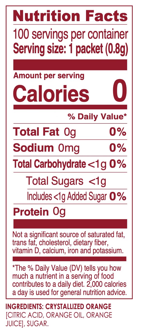 True Orange water flavor packets add authentic orange taste to your water