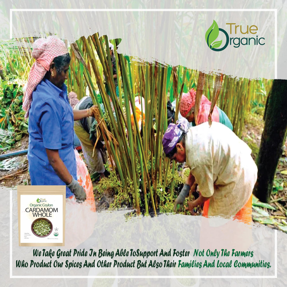 True Organic Cardamom Whole USDA Kosher certification label.