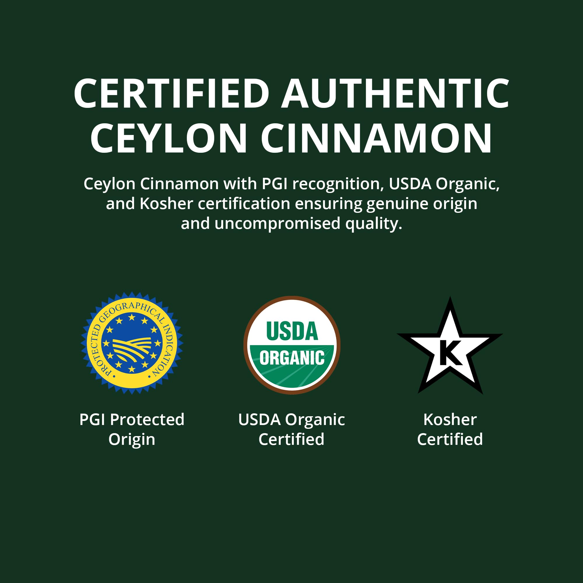 True Organic Ceylon cinnamon powder in a glass jar, a stylish gift for spice lovers.