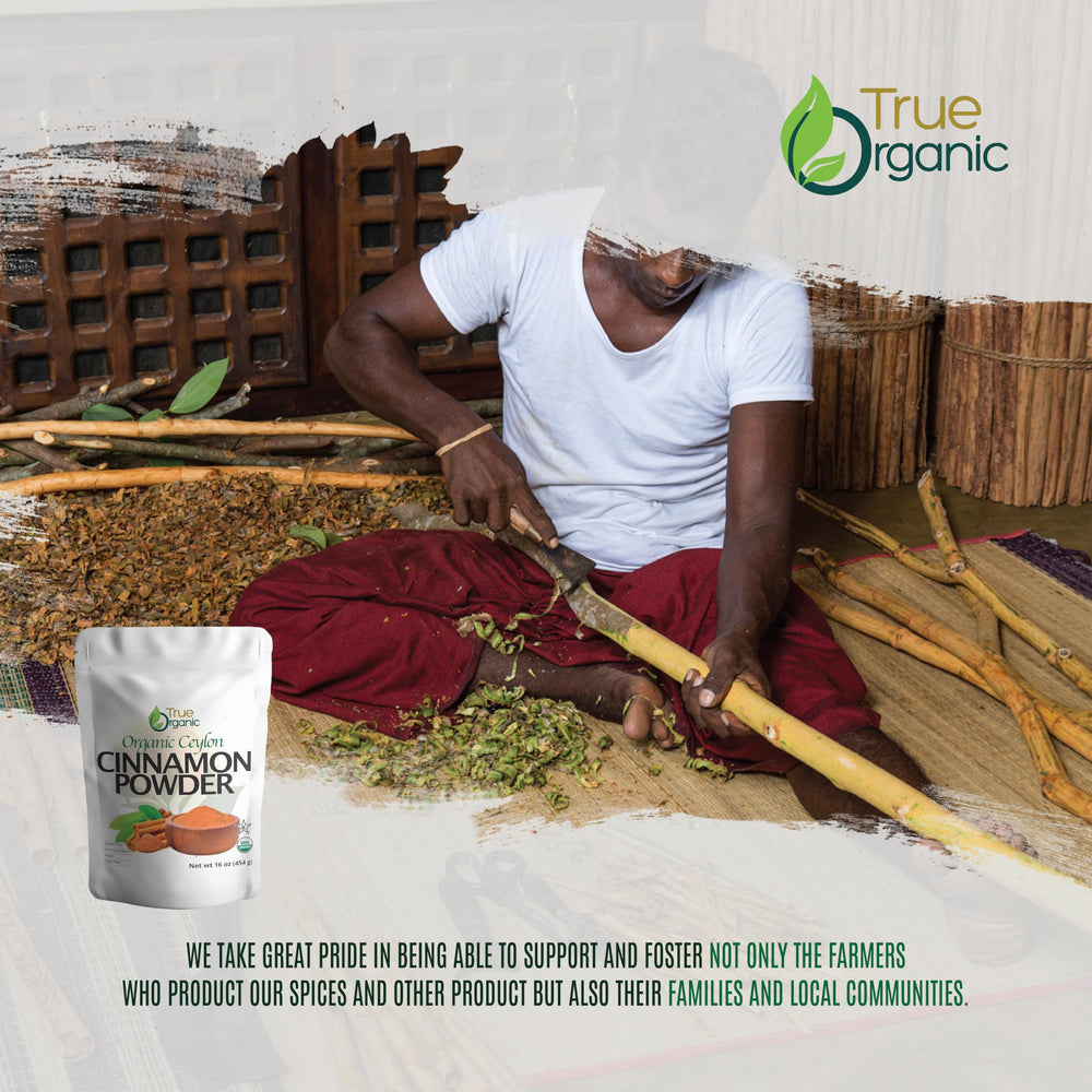 True Organic Ceylon Cinnamon Powder gluten-free option for mindful cooking.
