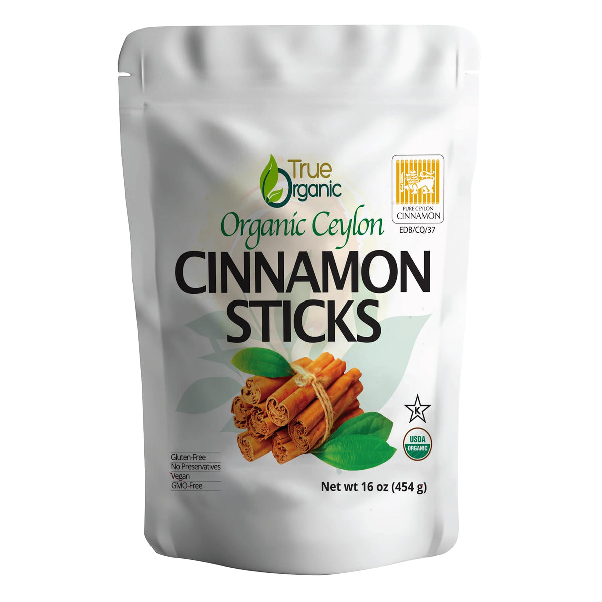 True Organic Ceylon cinnamon sticks bulk bag showing authentic aroma and measuring ease.