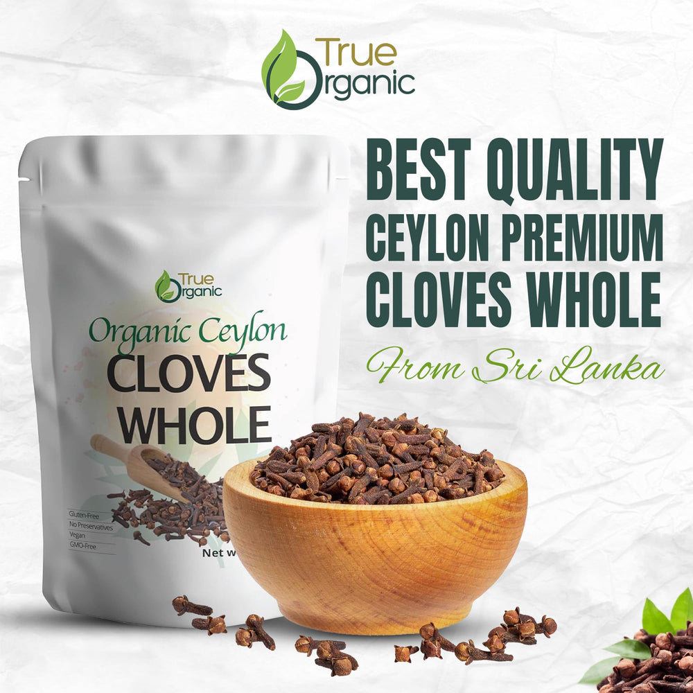 True Organic Ceylon cloves ground-ready texture for grinding into fresh spice powder