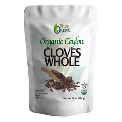 True Organic Ceylon cloves whole bulk bag showing pantry storage and freshness