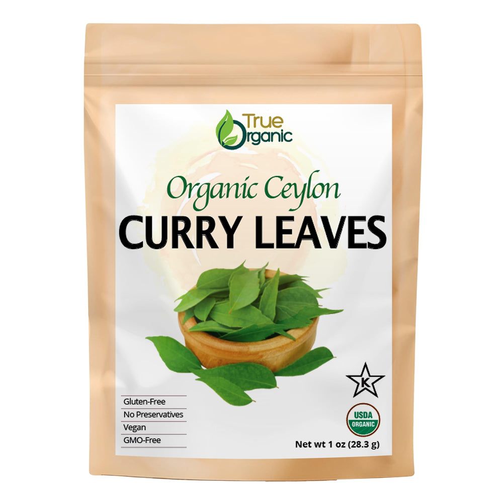 True Organic Ceylon Curry Leaves 1oz paper bag — premium spice for authentic flavor.