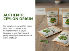 True Organic Ceylon Curry Leaves culinary-use — ideal for soups, stews, and sauces.