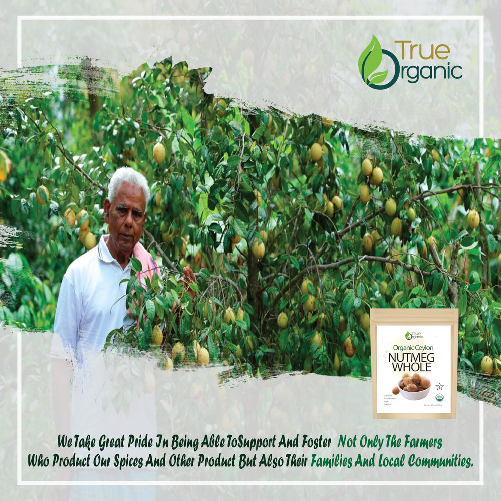 True Organic Ceylon Nutmeg Whole for premium spice blends and festive baking.