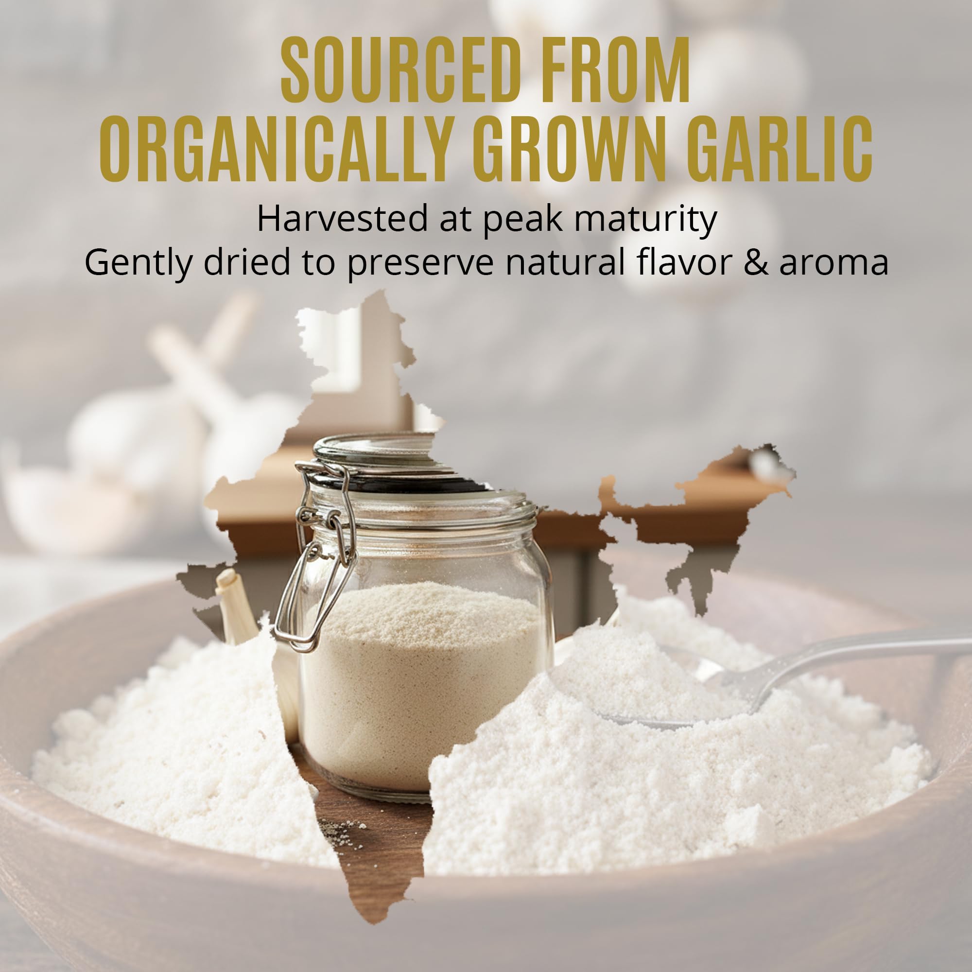 True Organic Garlic Powder kitchen scene ready to season roasted vegetables