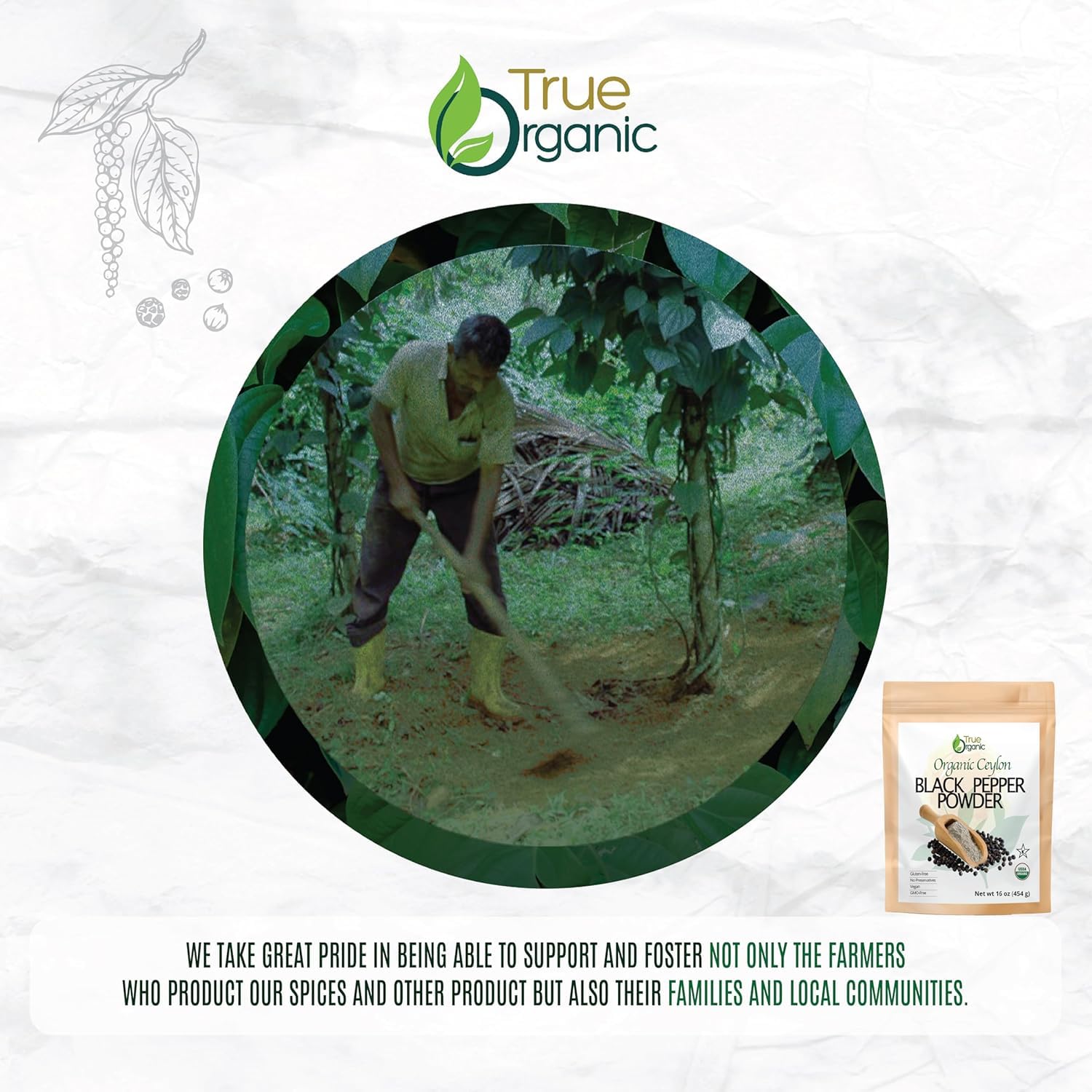 True Organic Gluten-Free pepper powder suitable for sensitive diets.