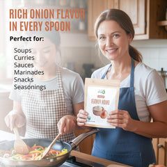 True Organic Onion Powder dip serving enhances flavor with onion touch.