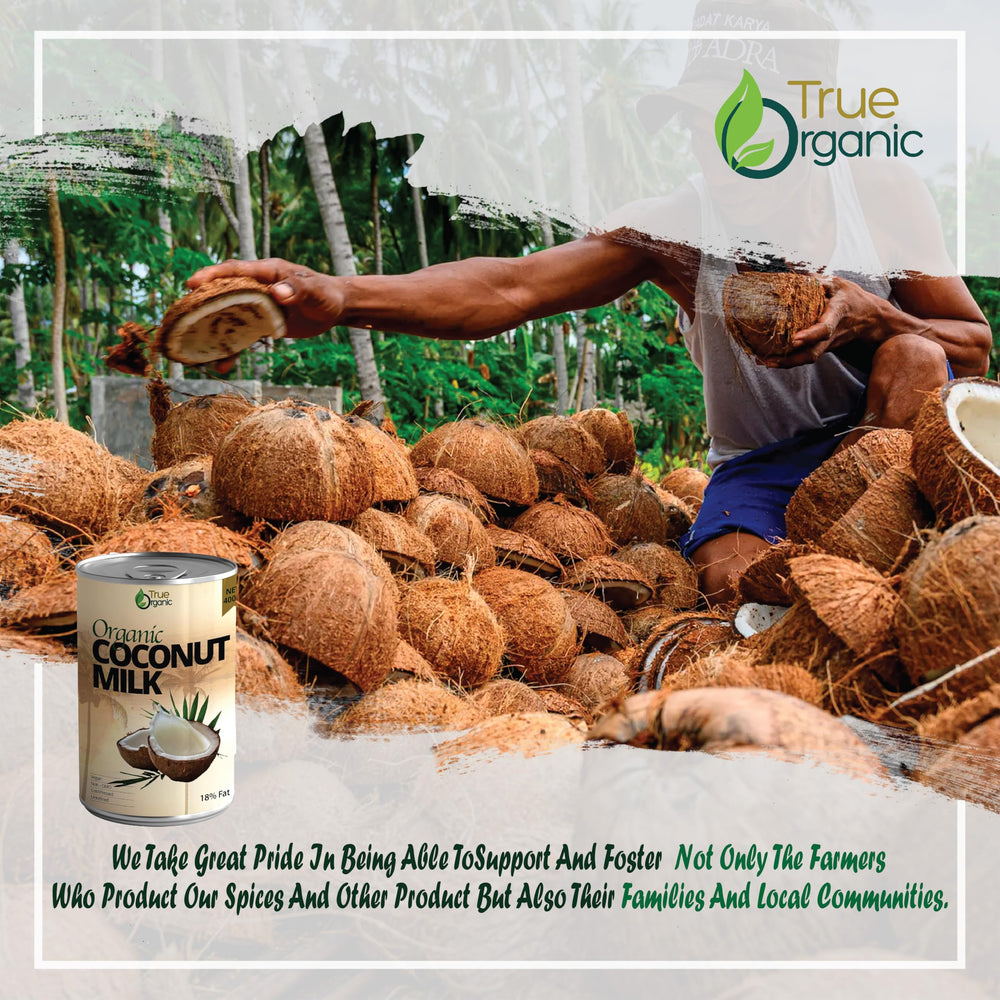 True Organic Unsweetened Coconut Milk bottle shake before use for immediate pouring.