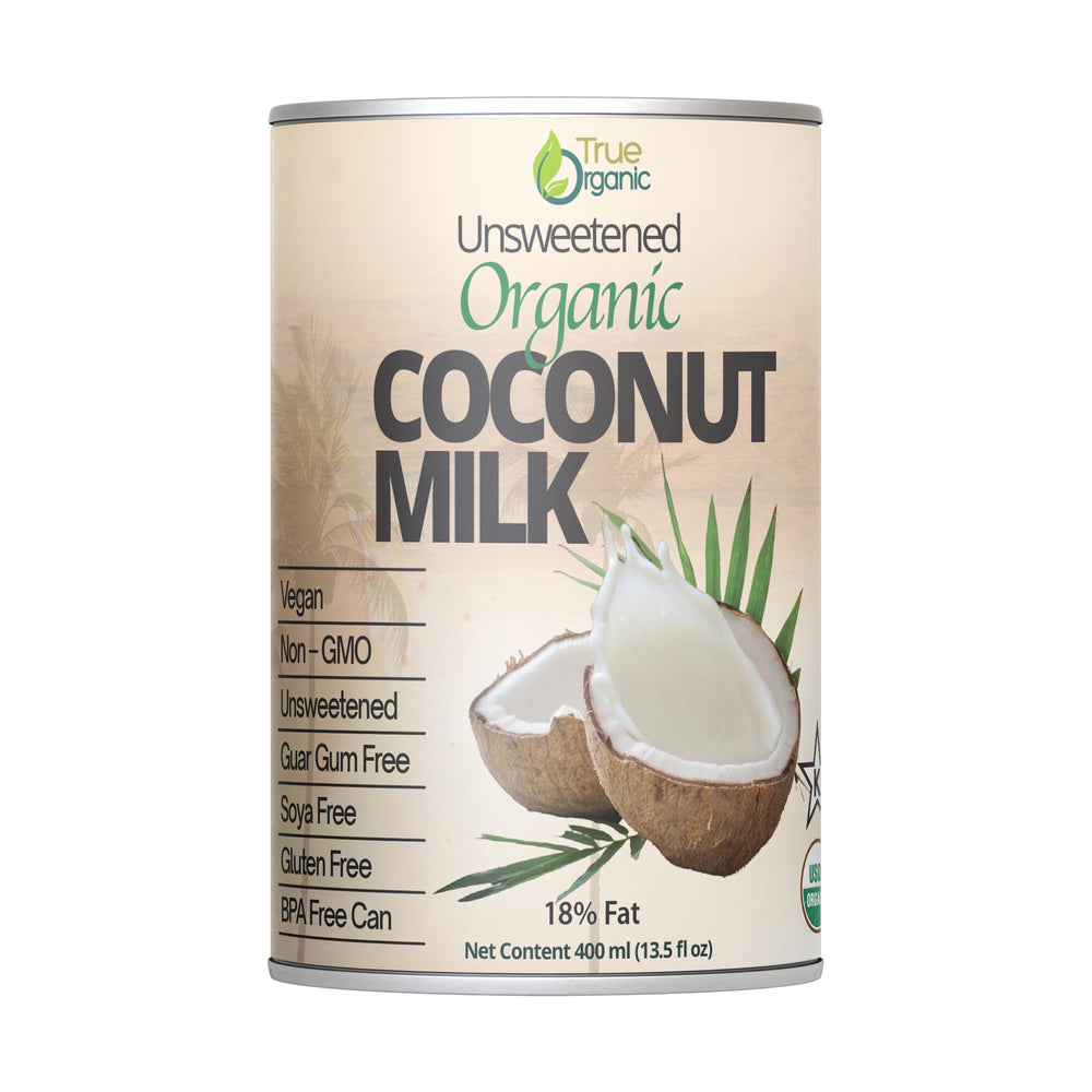 True Organic Unsweetened Coconut Milk curry dish ready to simmer, rich and dairy-free.