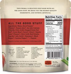 True Primal ready-to-eat soup demonstrating microwave heating for fast meals.