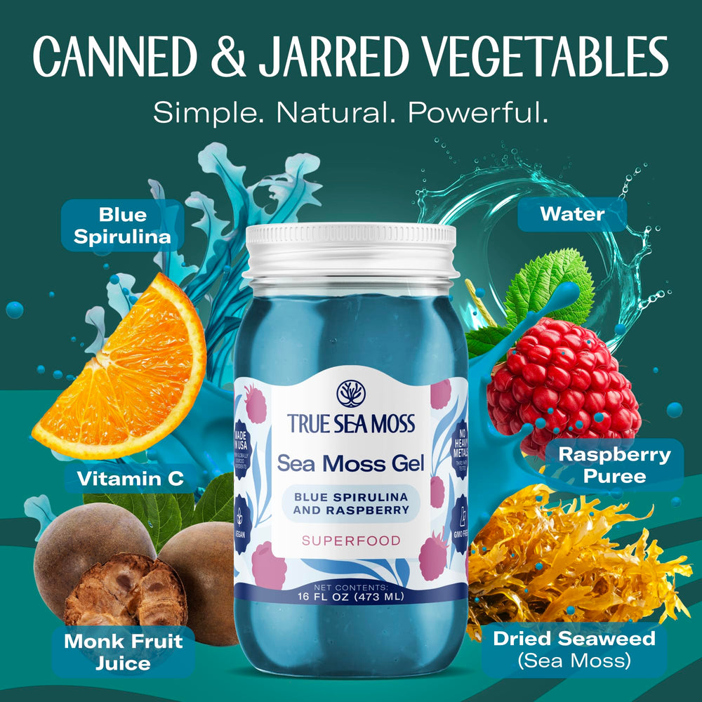 TrueSeaMoss gel added to a drink for a smooth, nutrient boost.