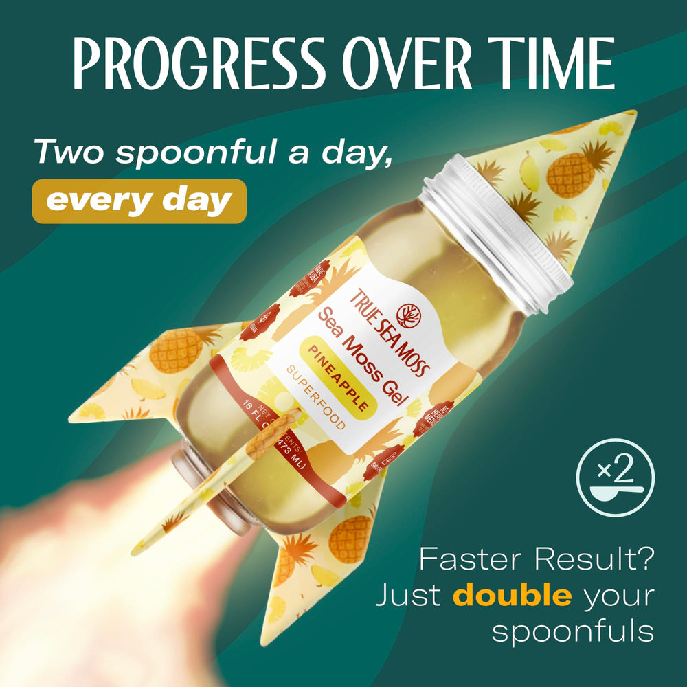 TrueSeaMoss gel in glass jar shows smooth consistency for drinks and toppings.