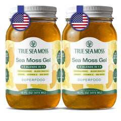 True Sea Moss gel jar with smooth texture for daily use.