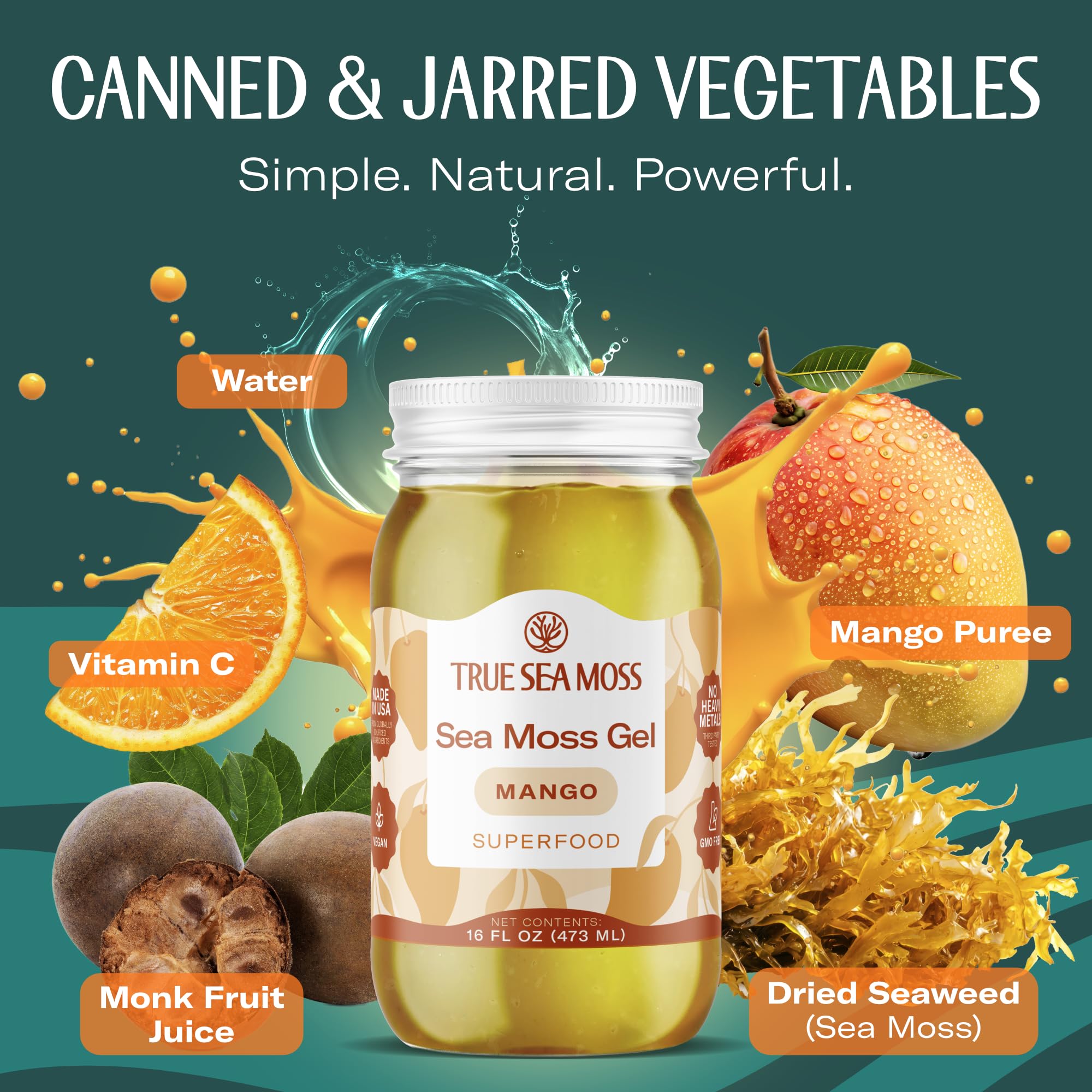TrueSeaMoss mango gel open jar ideal for smoothies.
