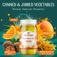 TrueSeaMoss mango gel open jar ideal for smoothies.