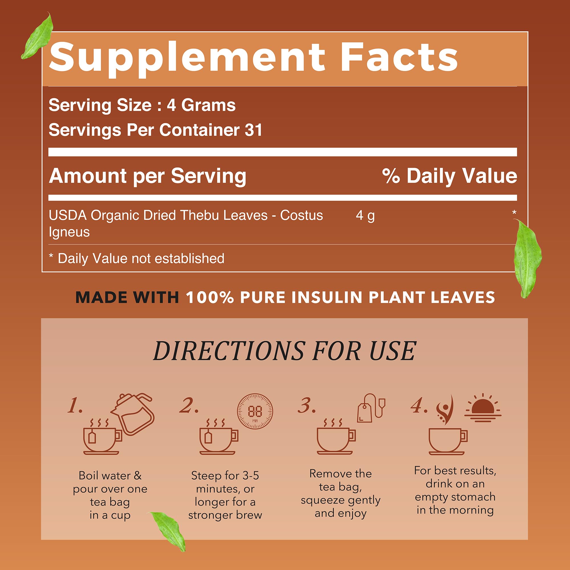 True Vine Insulin Plant Tea cup infusion with earthy aroma for a calming ritual