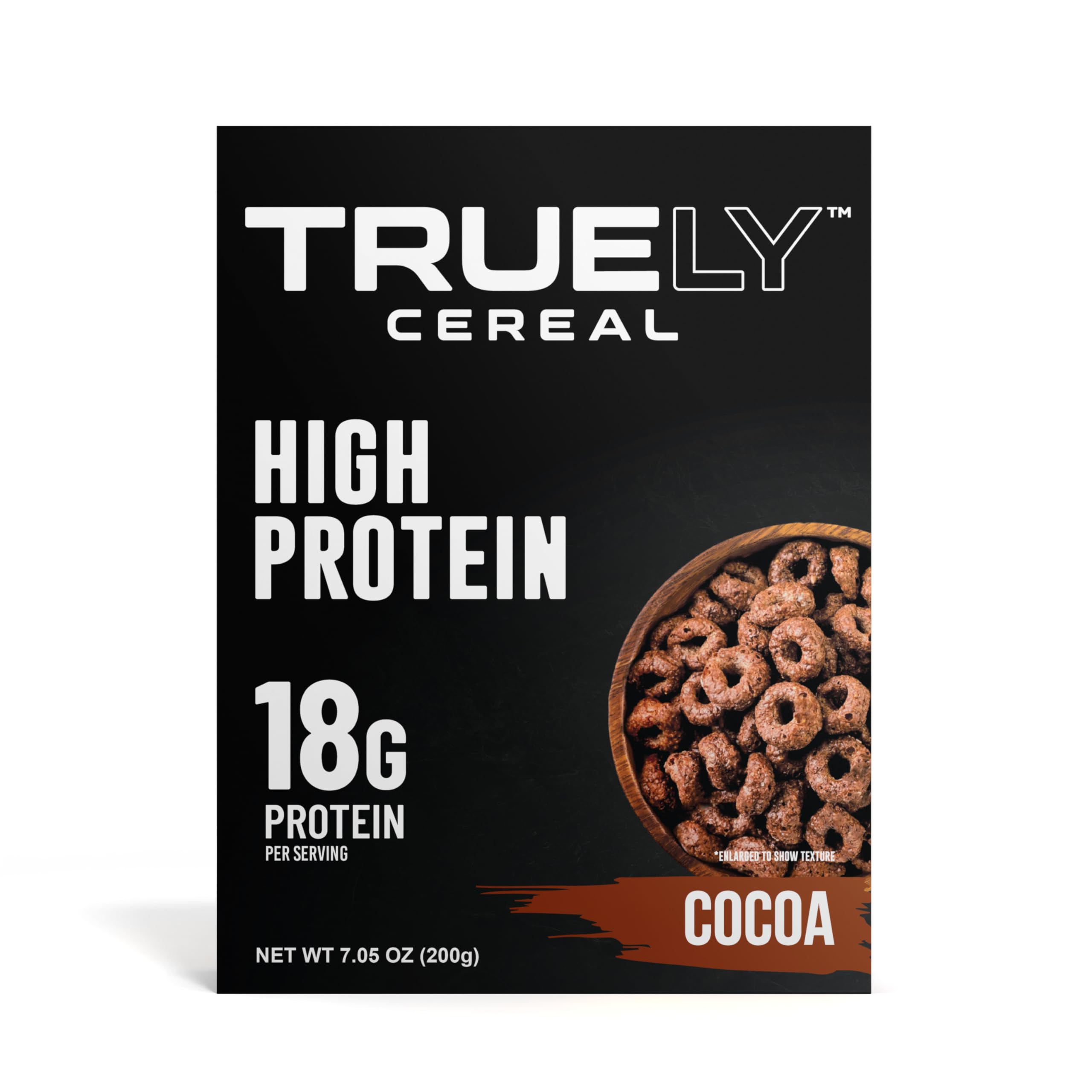 Truely Cereal chocolate peanut butter bowl with a rich, protein-packed appearance.
