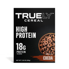 Truely Cereal chocolate peanut butter bowl with a rich, protein-packed appearance.