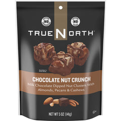 TrueNorth Nut Clusters chocolate milk dip with almonds, pecans and cashews, a convenient on-the-go snack.