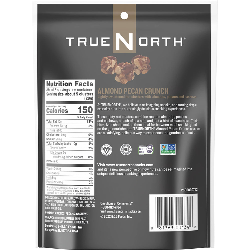 Nut clusters close-up shows sea salt for balanced flavor.