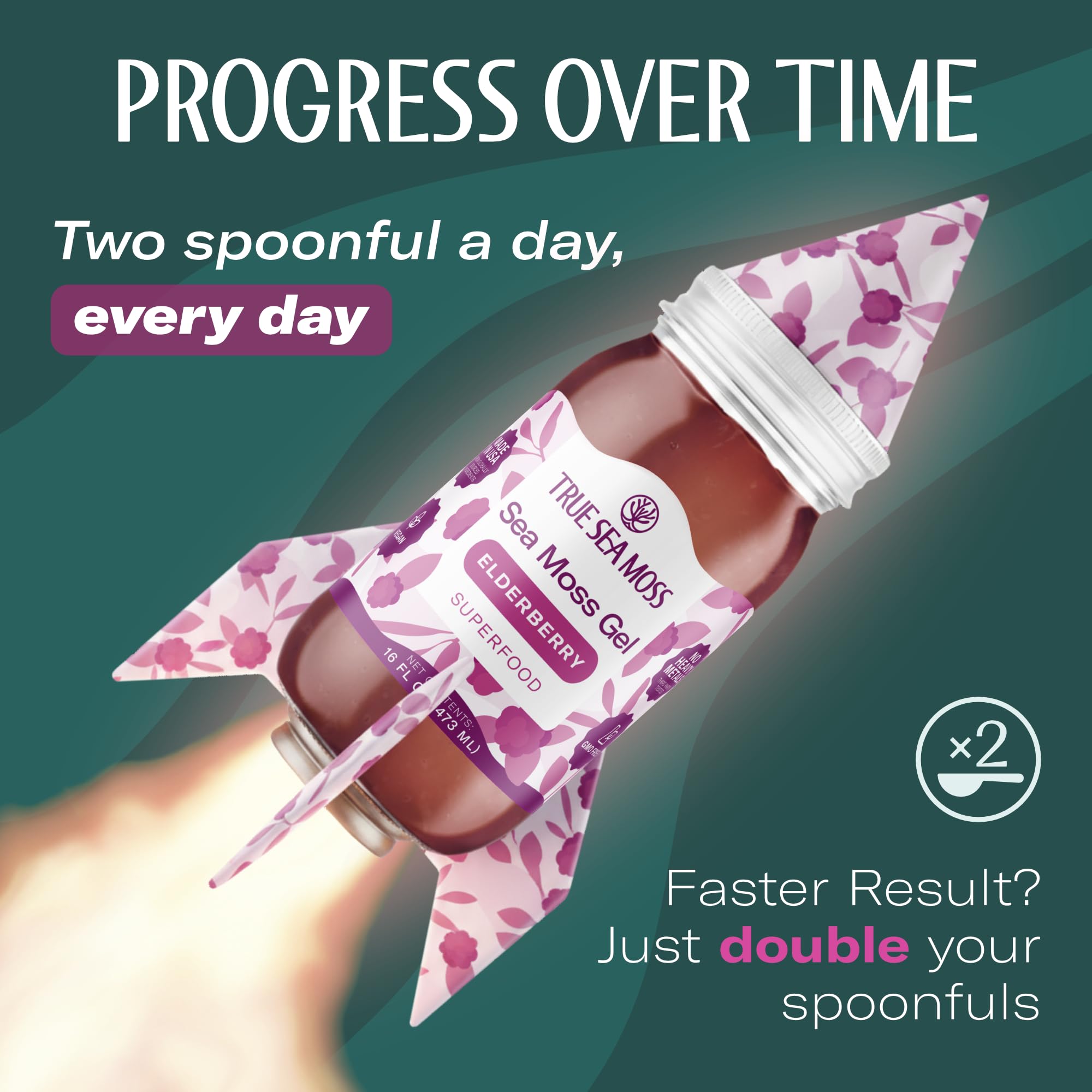 TrueSeaMoss pourable gel bottle for convenient serving.