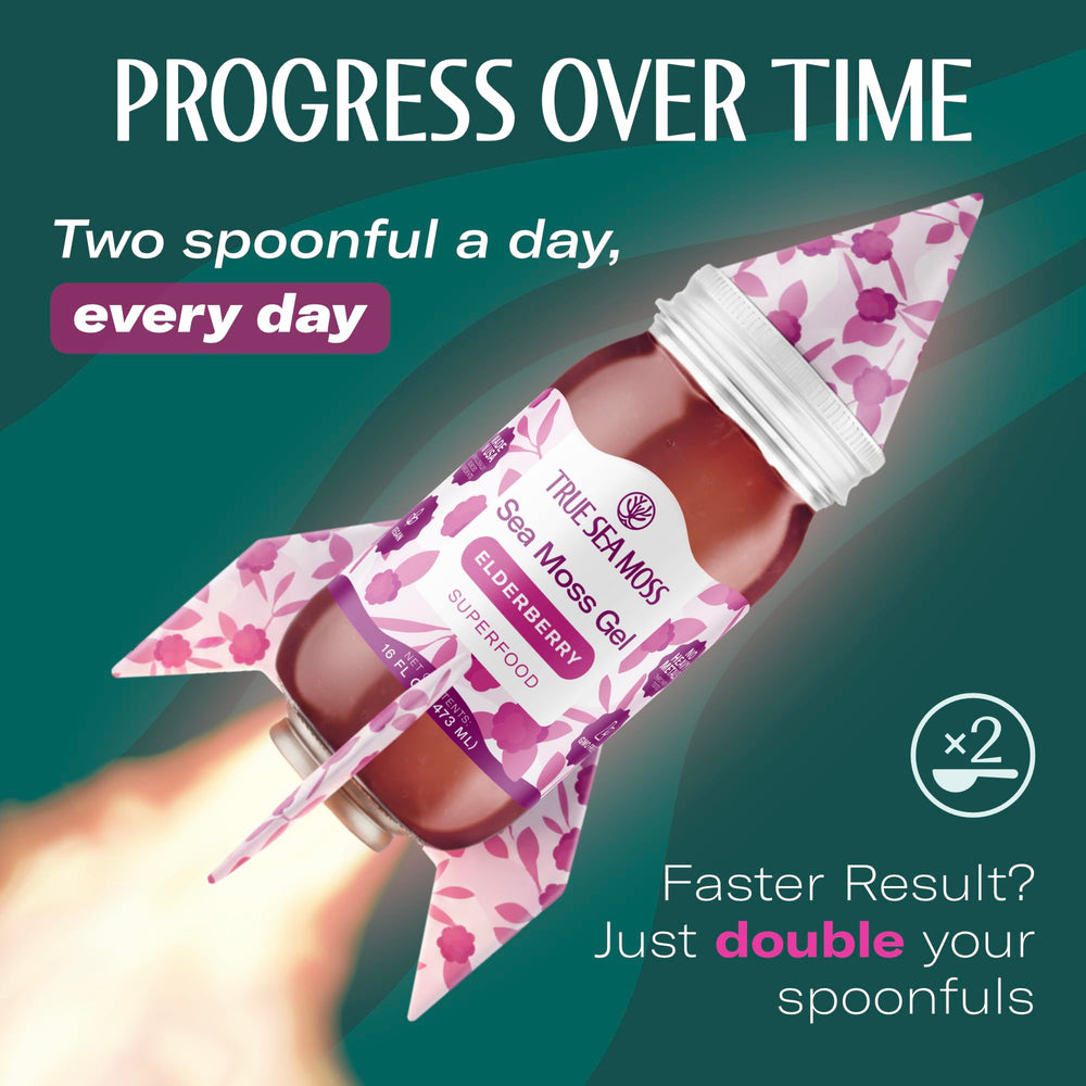 TrueSeaMoss pourable gel bottle for convenient serving.