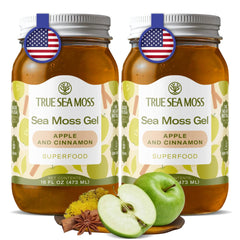 TrueSeaMoss sea moss gel apple cinnamon bottle blends natural ingredients for daily use