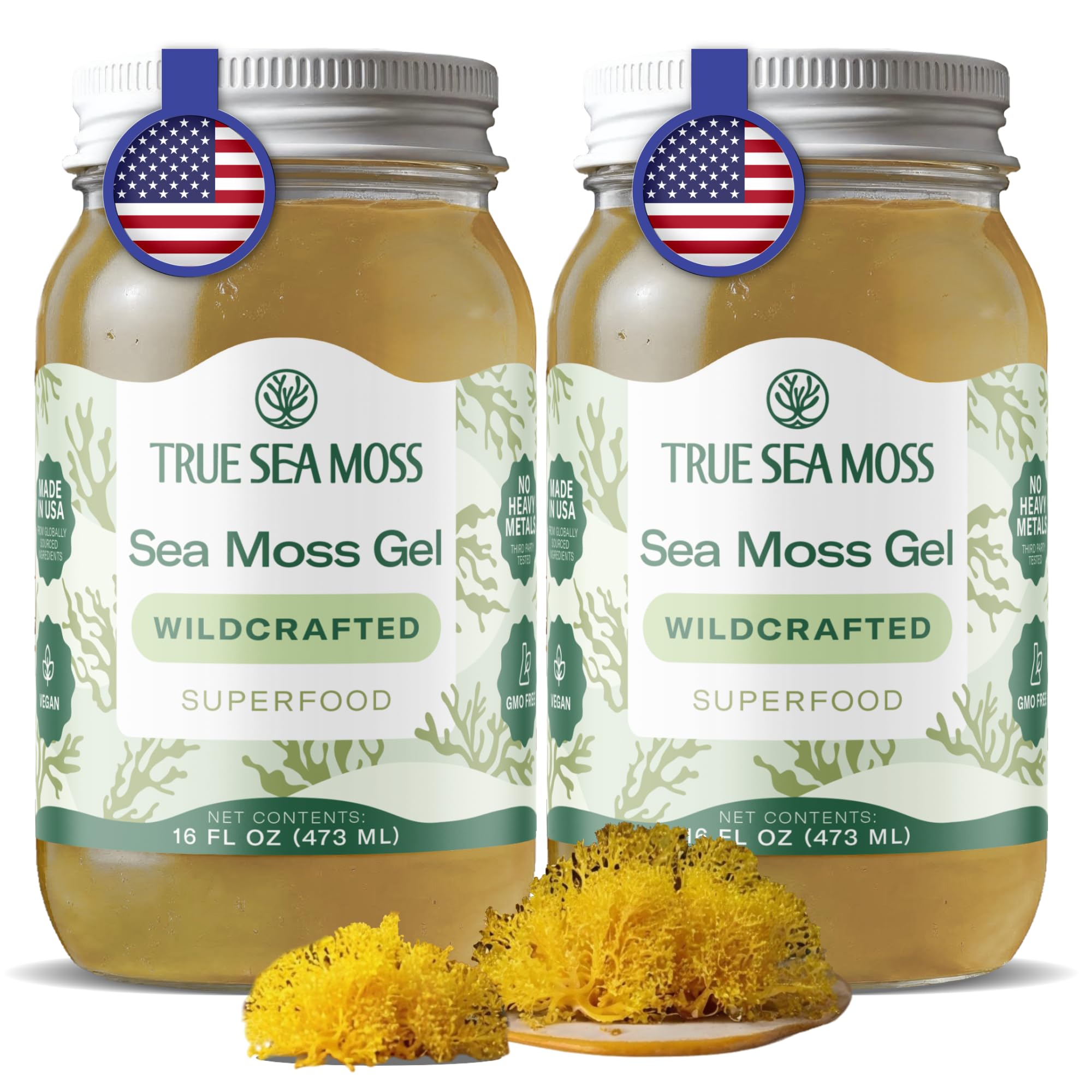 TrueSeaMoss seamoss gel original jar front view for smooth daily smoothies.