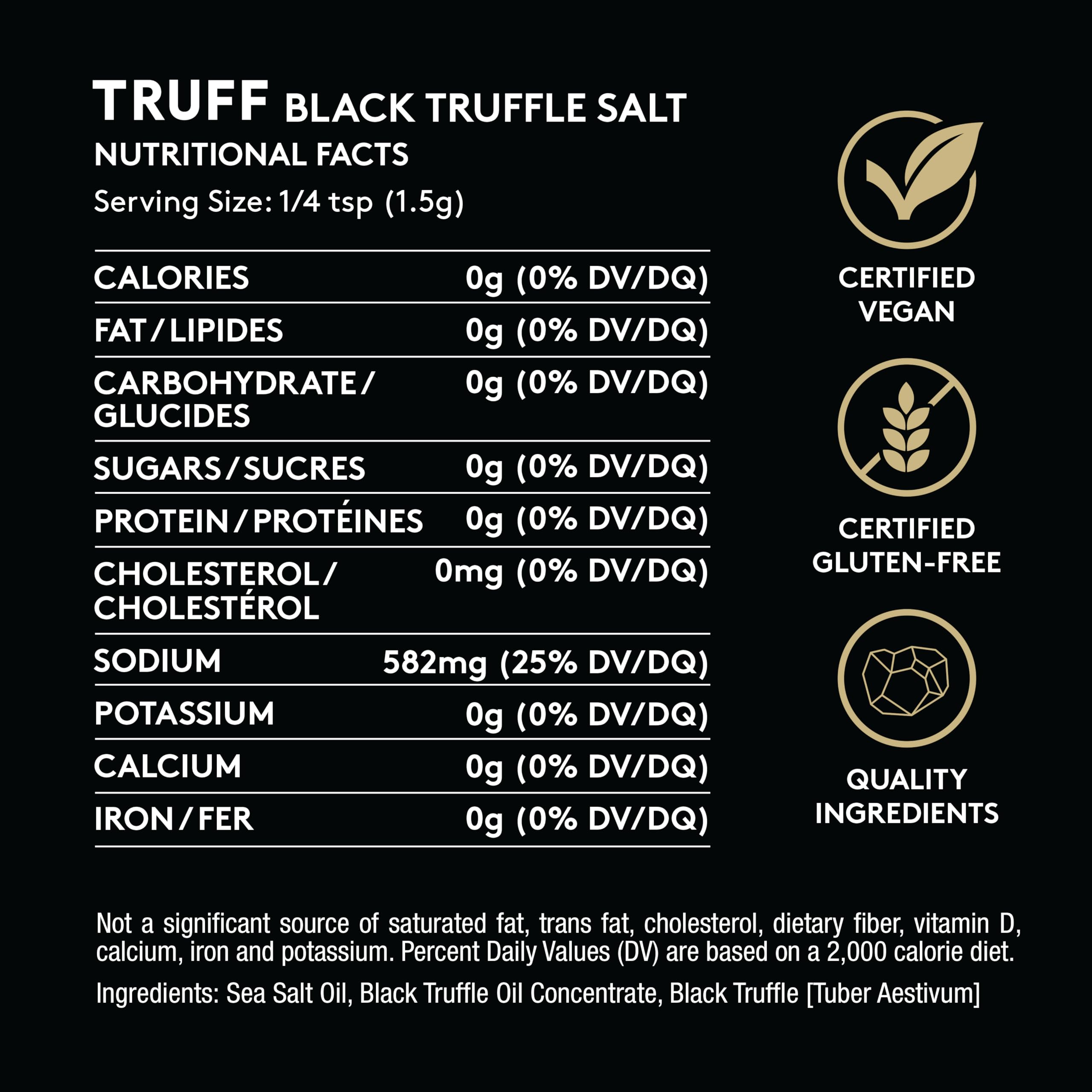 TRUFF Black Truffle Salt blends fine and coarse salt for pasta flavor