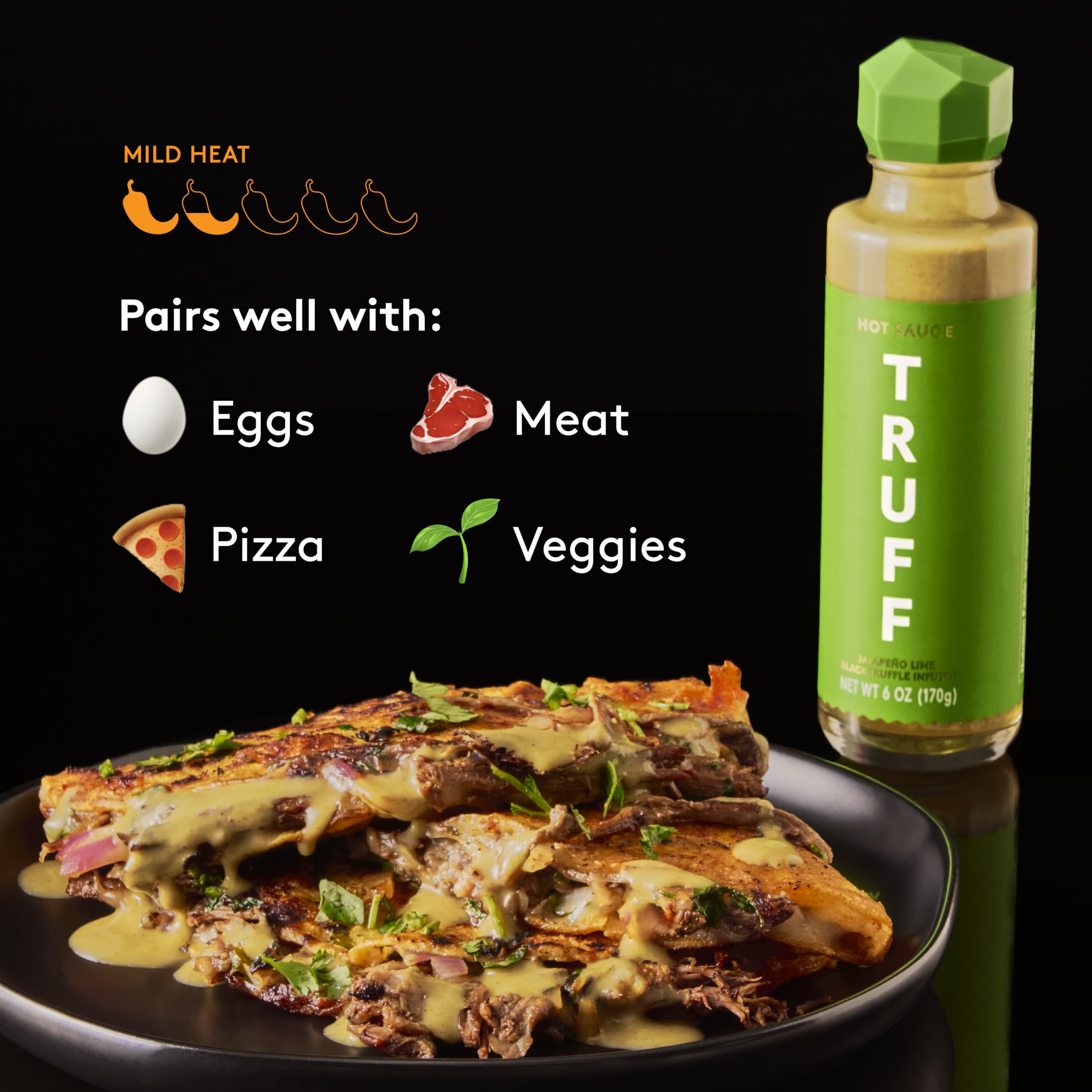 TRUFF Original bottle on dining table, versatile table-ready sauce