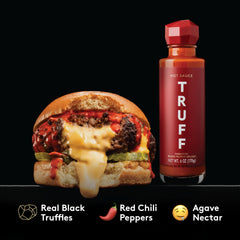 TRUFF label close-up highlighting real black truffle oil aroma