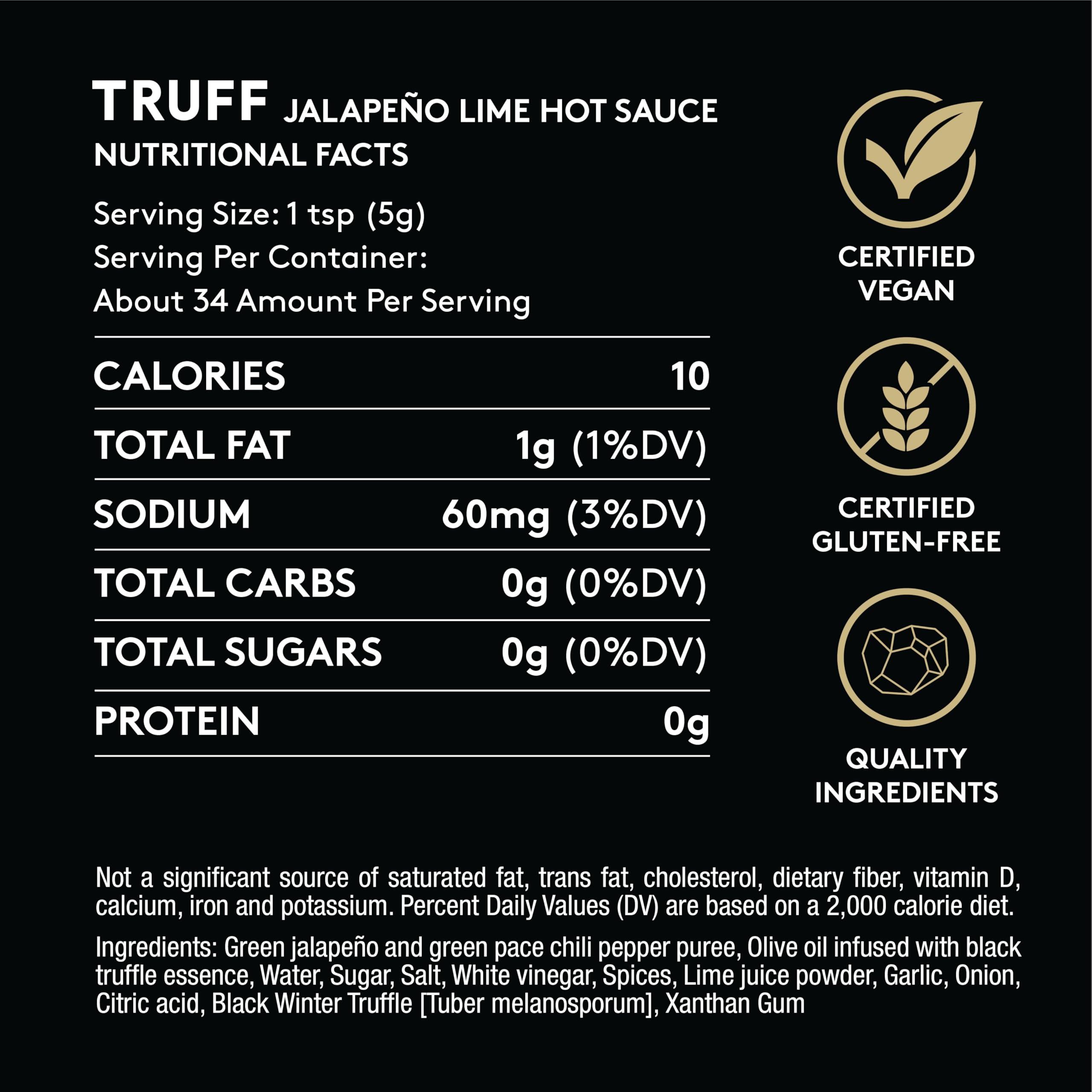 TRUFF ingredients close-up showing premium truffle and lime flavors
