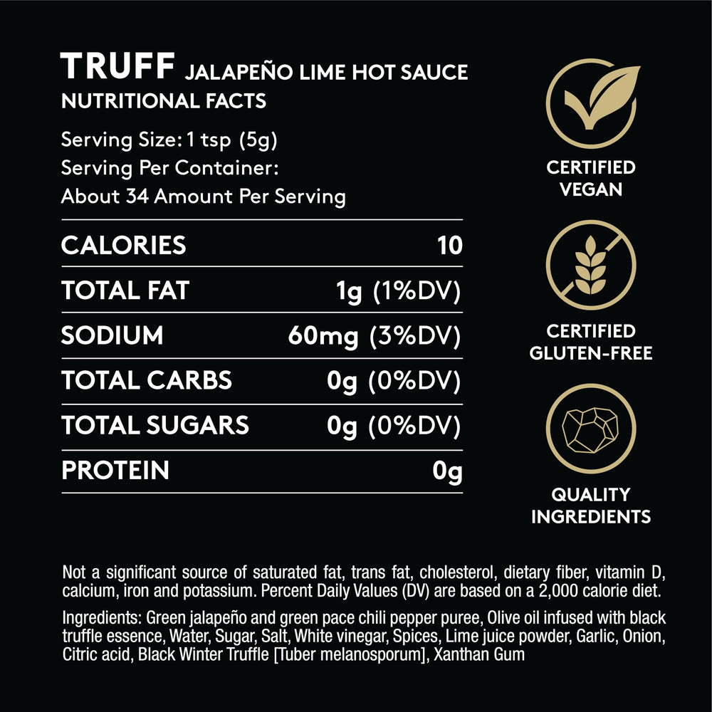 TRUFF ingredients close-up showing premium truffle and lime flavors