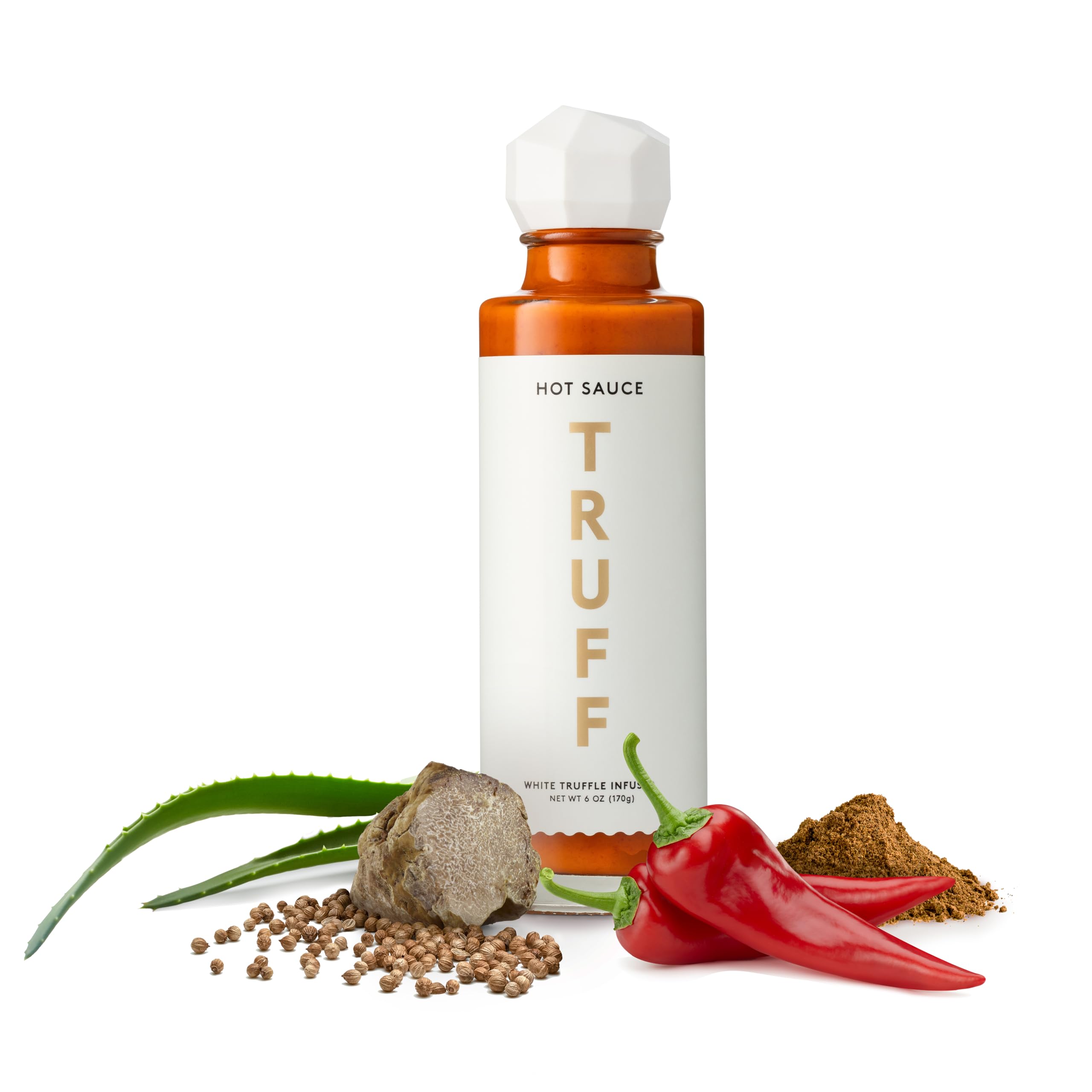 TRUFF White Truffle Hot Sauce bottle front view for premium flavor