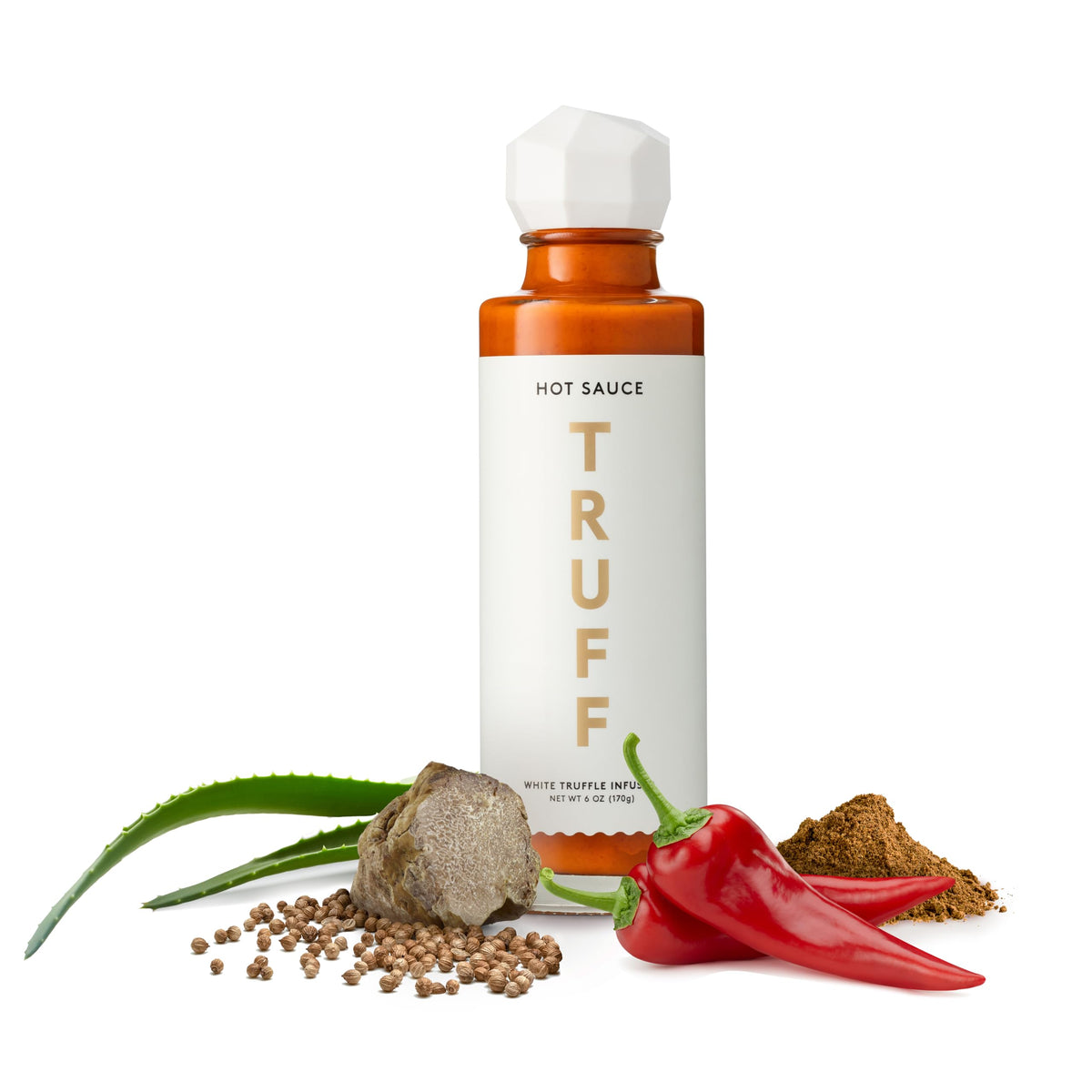 TRUFF White Truffle Hot Sauce bottle front view for premium flavor