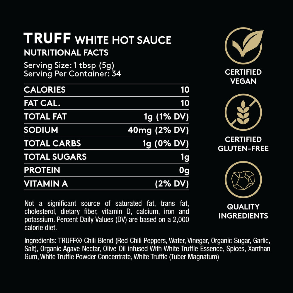 TRUFF White Truffle Hot Sauce being poured to enhance a dish