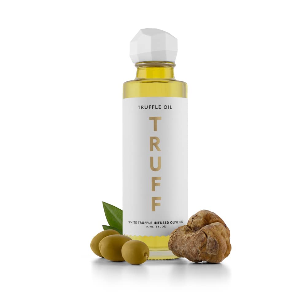 TRUFF White Truffle Oil bottle showing premium olive oil finish for finishing