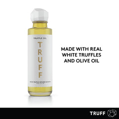 TRUFF White Truffle Oil pour demonstrating a luxurious aroma drizzle