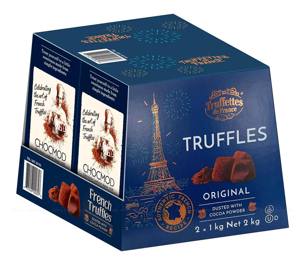 Truffettes de France natural truffles with cocoa dust, a premium gifting option.