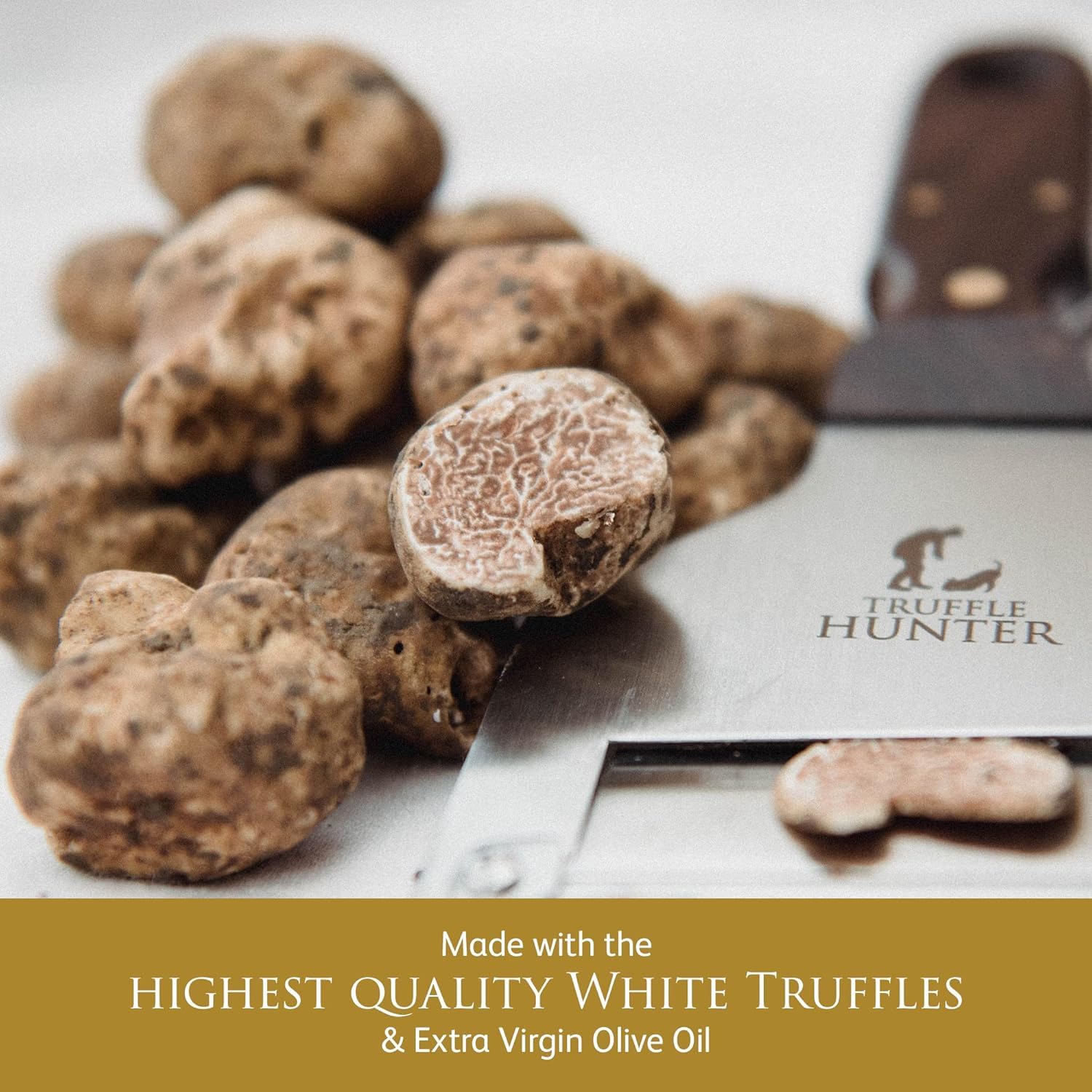 TruffleHunter white truffle oil finished-dish drizzle boosts earthy flavor