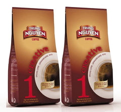 Trung Nguyen Creative 1 coffee ground peaberry, ideal for bold iced coffee and rich aroma.