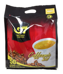 Trung Nguyen G7 3-in-1 instant coffee sachets for quick, flavorful mornings.