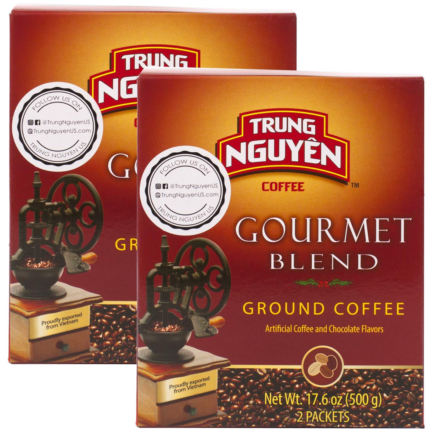 Trung Nguyen Gourmet Blend beans—bold aroma for morning routines.