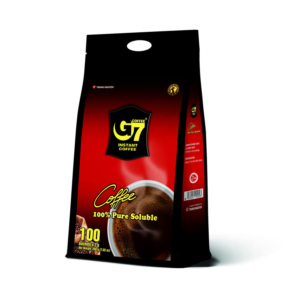 TRUNG NGUYEN LEGEND G7 Pure Black sachet pack delivering bold, sugar-free coffee anytime.