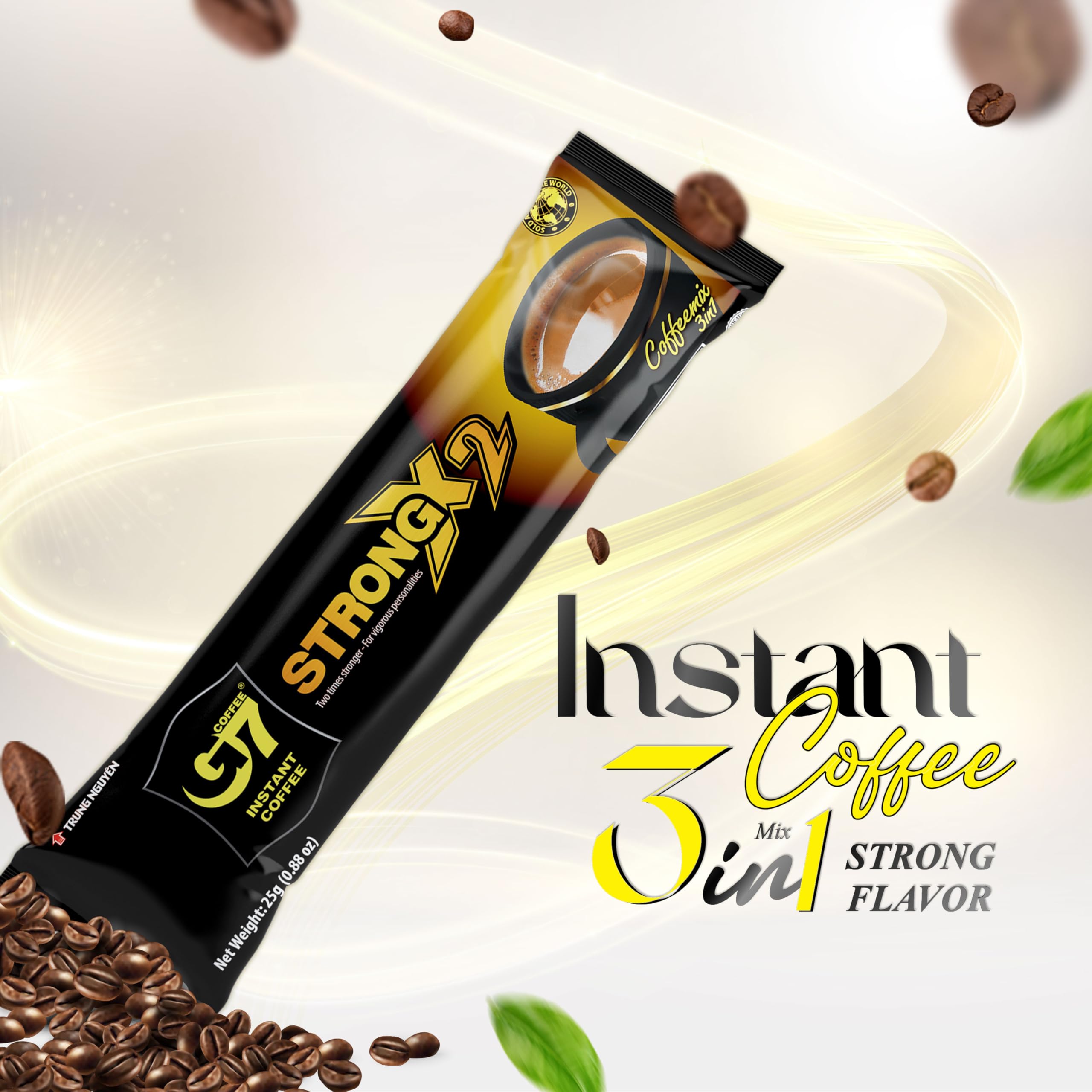 TRUNG NGUYEN LEGEND G7 three-in-one cream-sugar sticks for on-the-go convenience.
